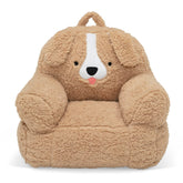 Delta Children Cozee Buddy Dog Chair front view with floppy ears, ideal for cozy reading.