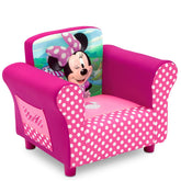 Delta Children Minnie Mouse chair front view with playful graphics and kid-friendly comfort