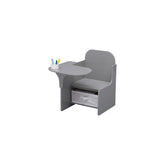 Delta Children MySize Chair Desk Grey front view, compact for small spaces.