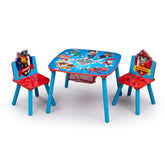 Delta Children Paw Patrol table with storage center for easy toy and craft organization.