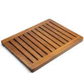 Demigo Acacia wood shower mat 24x18 inches with non-slip surface for safe steps on wet floors