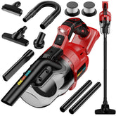 DEMIMA cordless vacuum front view shows compact, lightweight design for easy cleaning