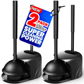 Denvlex 2in1 toilet brush and plunger set with extended handle for splash-free cleaning.