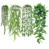Der Rose eucalyptus hanging leaves in white pot with lifelike detail for living rooms