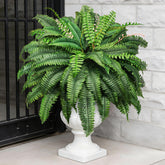 Der Rose fake fern with 96 leaves, 49-inch size, adds lush greenery instantly for outdoor porches