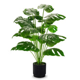Der Rose 28-Inch Monstera on front porch with maintenance-free greenery