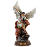 DevotedWalls St Michael Archangel statue front view with vivid colors for a striking display.