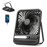 Deyagoo Travel Fan 7-inch front view showing compact travel design