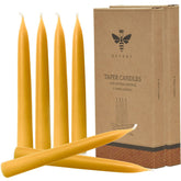 DEYBBY 8-inch natural beeswax taper candles illuminate gatherings with a clean, smokeless glow.