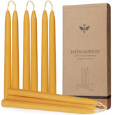 DEYBBY beeswax taper 10-inch set of 12 burning safely in a holder