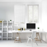 DEZ FURNISHINGS cordless 1" mini blind slats deliver durable light filtering and privacy.