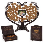 Dezhier heart wedding guest book wooden frame for heartfelt messages