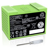 DGFTB Roomba battery front view with ABL-D1 for extended cleaning