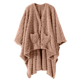 Dgsfmi wearable blanket poncho in blush with 58x64 inch size and secure fit.