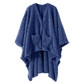 Dgsfmi wearable blanket poncho in dust blue for cozy warmth at home