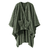 Dgsfmi wearable blanket poncho in green offers cozy warmth and easy wear.