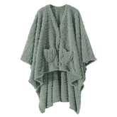 Dgsfmi wearable blanket poncho in sage for warm, relaxed lounging