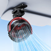 DICMKY car clip-on fan attached to sun visor for quick cooling during commutes