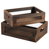 Dicunoy rustic nesting boxes on a counter for organized storage.
