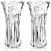 Dicunoy two-piece glass vase set, 9.5 inches tall, ideal for elegant centerpieces.