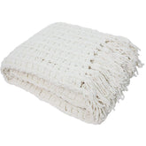 DII chenille luxury throw on bed 50x60 cream for cozy warmth.