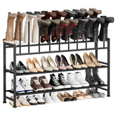 DIMJ boot rack 4-tier in black; organized footwear storage for tall boots and easy access.