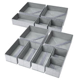 DIMJ drawer organizers 12-pack foldable large square bin keeps underwear neatly separated.