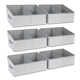 DIMJ large closet bin with divider keeps towels and clothes neatly separated.