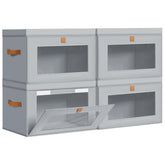 DIMJ storage bins with lids front opening for easy access on high shelves