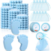 Dimsile baby shower blue soap bar in organza bag, keepsake for guests