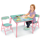 Disney Princess folding table set assembled for play and meals in kid-friendly spaces