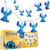 Disney Stitch LED string lights with blue Stitch figures, 59-inch length for cozy rooms.