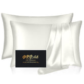 DKBslik two-pack ivory silk pillowcase highlighting smooth skin and hair care
