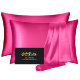 DKBslik hot pink silk pillowcase 2-pack for smoother skin and tangle-free hair.