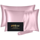 DKBslik mulberry silk pillowcase 2-pack front view, smooth skin and hair.