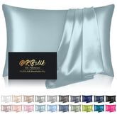 DKBslik silk pillowcase texture close-up showing smooth weave for luxury sleep
