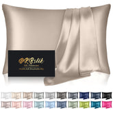 DKBslik queen-size silk pillowcase on bed promotes smoother skin and hair
