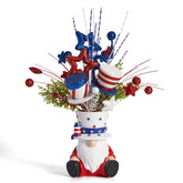 DN DECONATION patriotic gnome vase with top hat, ideal for 4th of July centerpieces.