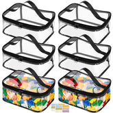 Dntorx clear toy storage bag with zip for quick contents view.