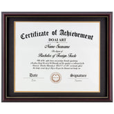 DOAI ART diploma frame 14x17 with black over gold mat highlights certificate display.