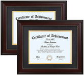 DOAI ART diploma frame set 2-pack with classic mahogany finish enhances certificate display.