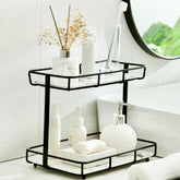 Dobbyby bathroom organizer on countertop two-tier stainless steel for cosmetics storage