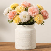 Dobbyby ceramic flower vase with ribbed texture adds rustic table decor.