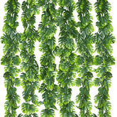 Dolicer artificial vines garland with monstera leaves for long-lasting indoor decor.