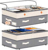 Dolicer under bed storage with wheels for easy sliding on carpet.