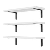 Dollfio 3-set floating shelves in white for space-saving decor