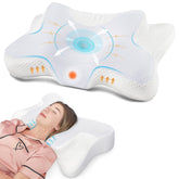 DONAMA cervical neck pillow side view showing ergonomic neck support for comfort