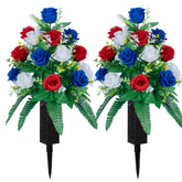 DONODA grave flowers roses bouquet with vibrant, lasting color for display