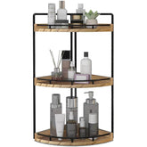 Dorhors 3-tier corner organizer on a bathroom vanity for easy access and clutter control