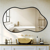 Dorlicecass irregular wall mirror front view showcasing asymmetrical design for stylish spaces.
